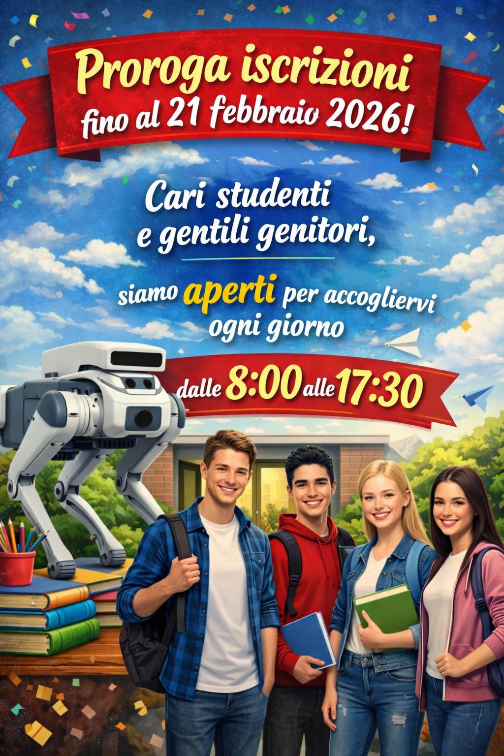 PROROGA ISCRIZIONI CLASSI PRIME A.S.2026-2027