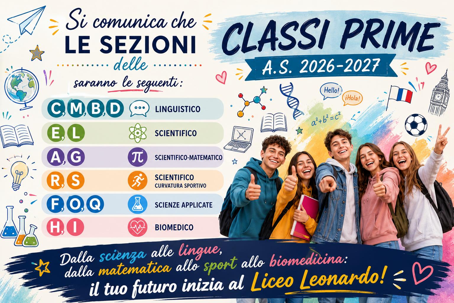 SEZIONI CLASSI PRIME A.S. 2026-2027